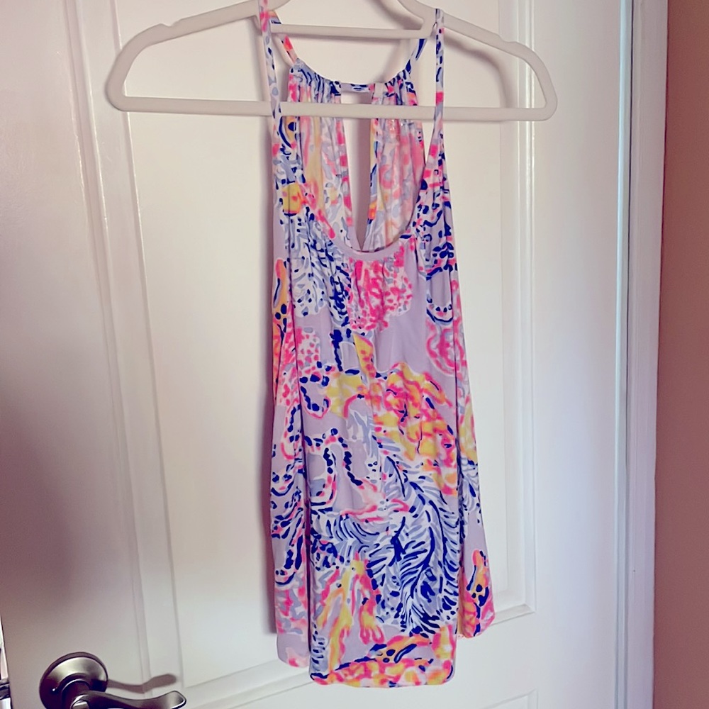 Lilly Pulitzer lilac printed cotton tank.